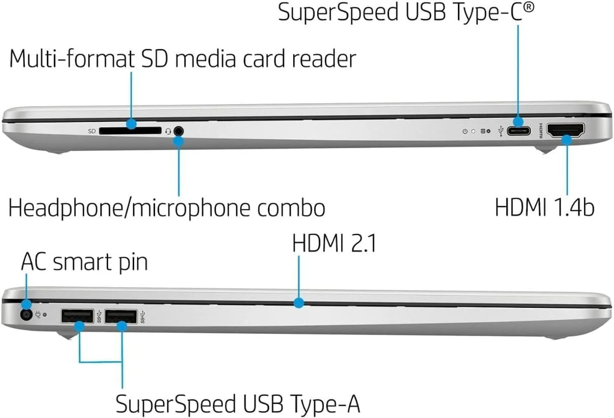لپ تاپ لمسی پرچمدار HP با صفحه نمایش 15.6 اینچی HD، پردازنده Intel Core i5-1155G7 (بهتر از i7-1065G7)، رم 16 گیگابایتی - 1 ترابایت SSD PCle، گرافیک Intel Iris Xe، صفحه کلید عددی، بلوتوث 5، ویندوز 11 هوم، نقره ای لپ تاپ لمسی پرچمدار HP با صفحه نمایش 15.6 اینچی HD، پردازنده Intel Core i5-1155G7 (بهتر از i7-1065G7)، رم 16 گیگابایتی - 1 ترابایت SSD PCle، گرافیک Intel Iris Xe، صفحه کلید عددی، بلوتوث 5، ویندوز 11 هوم، نقره ای