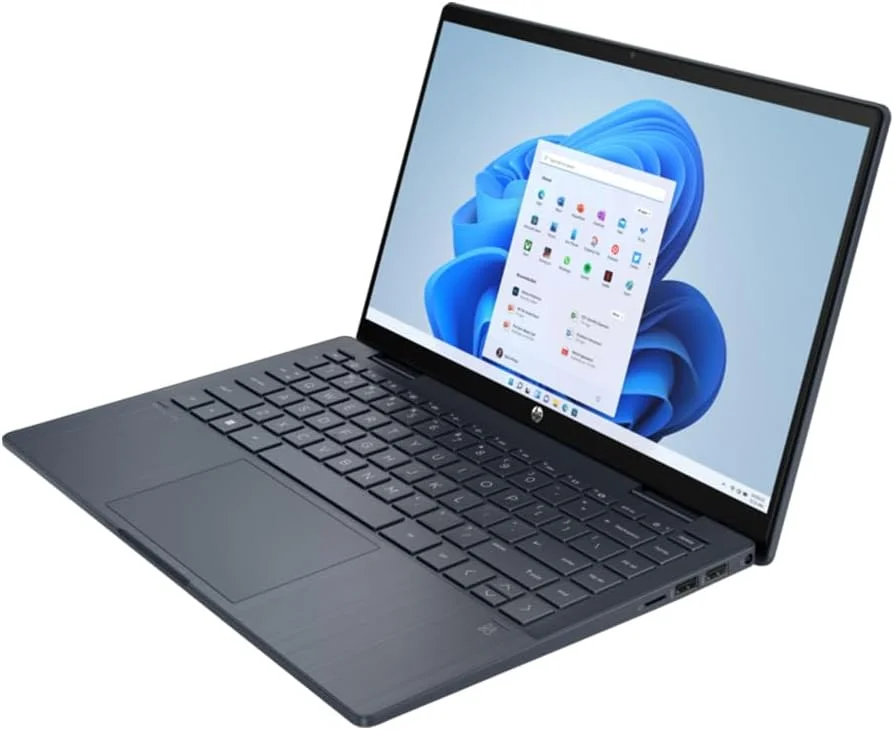 لپ تاپ 2 در 1 HP Pavilion x360 مدل 14-ek1033ne، صفحه نمایش لمسی 14 اینچی FHD، پردازنده نسل سیزدهم Intel® Core™ i7-1355U، رم 16 گیگابایتی DDR4، حافظه SSD 1 ترابایتی، صفحه کلید انگلیسی/عربی، آبی فضایی [9X3N4EA]