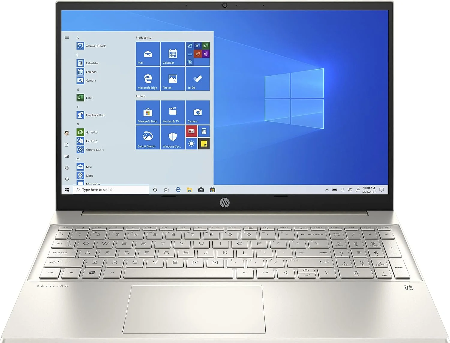 لپ تاپ لمسی 15.6 اینچی HP Pavilion با کیفیت FHD - پردازنده Intel Core i5-1135G7، رم 8 گیگابایتی، حافظه SSD 512 گیگابایتی، ویندوز 10 هوم - طلایی قمری (15-eg0050wm)