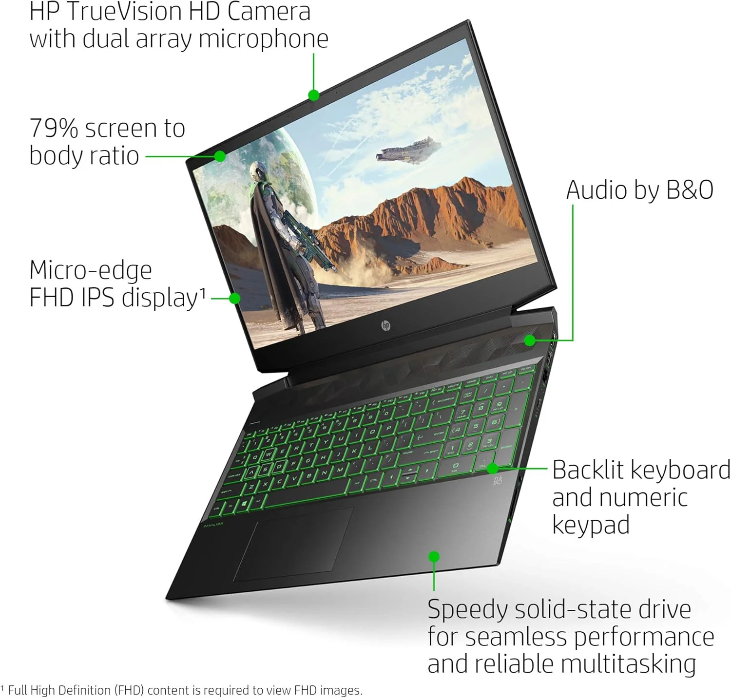 لپ تاپ گیمینگ HP Pavilion 15، کارت گرافیک NVIDIA GeForce GTX 1650، پردازنده AMD Ryzen 5 4600H، رم 8 گیگابایتی DDR4، حافظه SSD 512 گیگابایتی PCIe NVMe، صفحه نمایش 15.6 اینچی Full HD، ویندوز 10 Home، کیبورد با نور پس زمینه (مدل 15-ec1010nr، 2020) لپ تاپ گیمینگ HP Pavilion 15، کارت گرافیک NVIDIA GeForce GTX 1650، پردازنده AMD Ryzen 5 4600H، رم 8 گیگابایتی DDR4، حافظه SSD 512 گیگابایتی PCIe NVMe، صفحه نمایش 15.6 اینچی Full HD، ویندوز 10 Home، کیبورد با نور پس زمینه (مدل 15-ec1010nr، 2020)