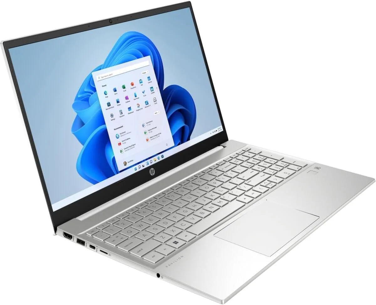 لپ تاپ HP Pavilion 15 با صفحه نمایش 15.6 اینچی مورب FHD ضد تابش - پردازنده Intel Core i5-1335U - گرافیک Intel Iris Xe - نور پس زمینه - اثر انگشت - 16 گیگابایت رم DDR 4 - 1 ترابایت NVMe SSD ویندوز 11 - طلایی قمری