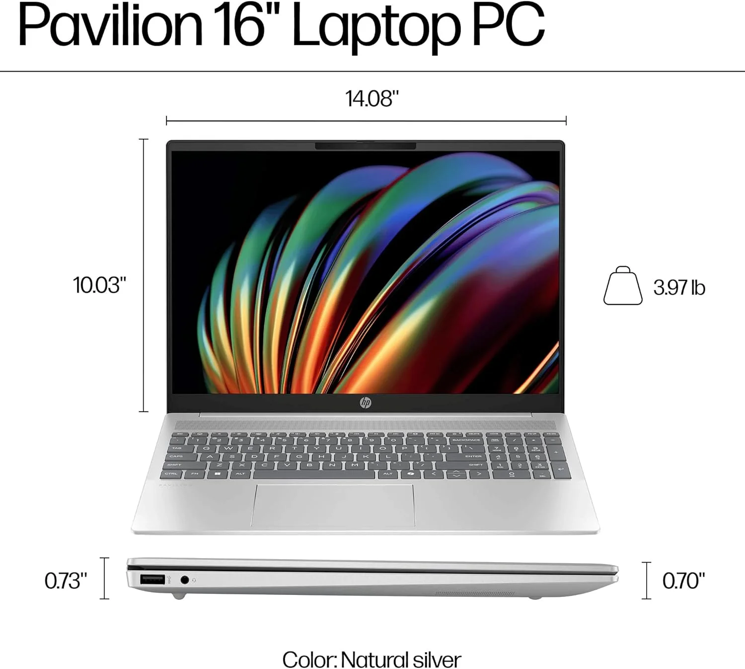 لپ تاپ HP Pavilion 16 با نمایشگر 16 اینچی 2K IPS - پردازنده Intel Core Ultra 5-120U - گرافیک Intel® - نور پس زمینه - 16 گیگابایت رم DDR5 - 1 ترابایت NVMe SSD - ویندوز 11 - نقره ای طبیعی لپ تاپ HP Pavilion 16 با نمایشگر 16 اینچی 2K IPS - پردازنده Intel Core Ultra 5-120U - گرافیک Intel® - نور پس زمینه - 16 گیگابایت رم DDR5 - 1 ترابایت NVMe SSD - ویندوز 11 - نقره ای طبیعی
