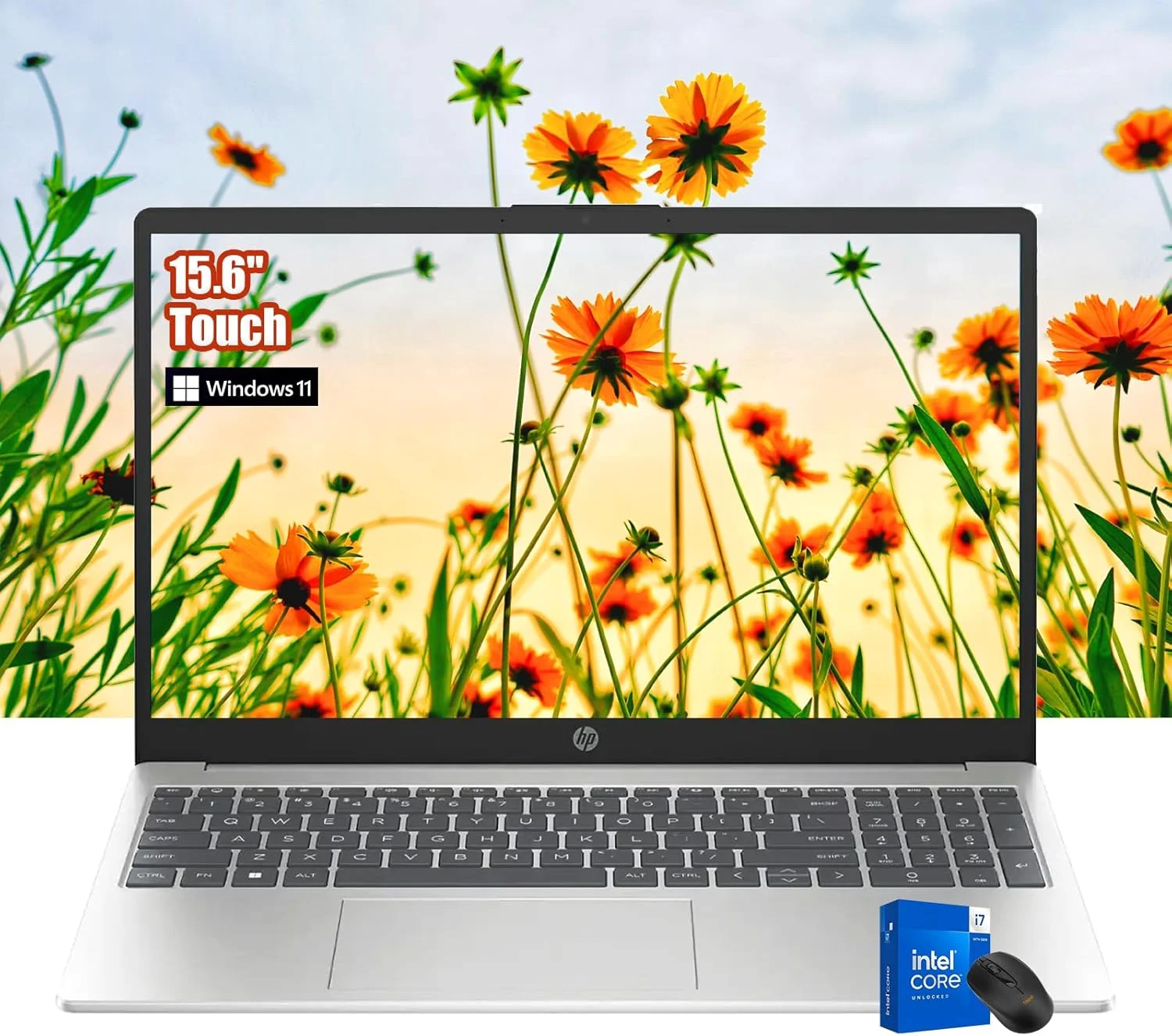 لپ تاپ لمسی HP Pavilion - لپ تاپ تجاری اینتل i7-1255U بهتر از i9-8950HK - صفحه نمایش 15.6 اینچی FHD - رم 32 گیگابایتی - SSD PCIe 1 ترابایتی - گرافیک Intel Iris Xe - همراه با ماوس