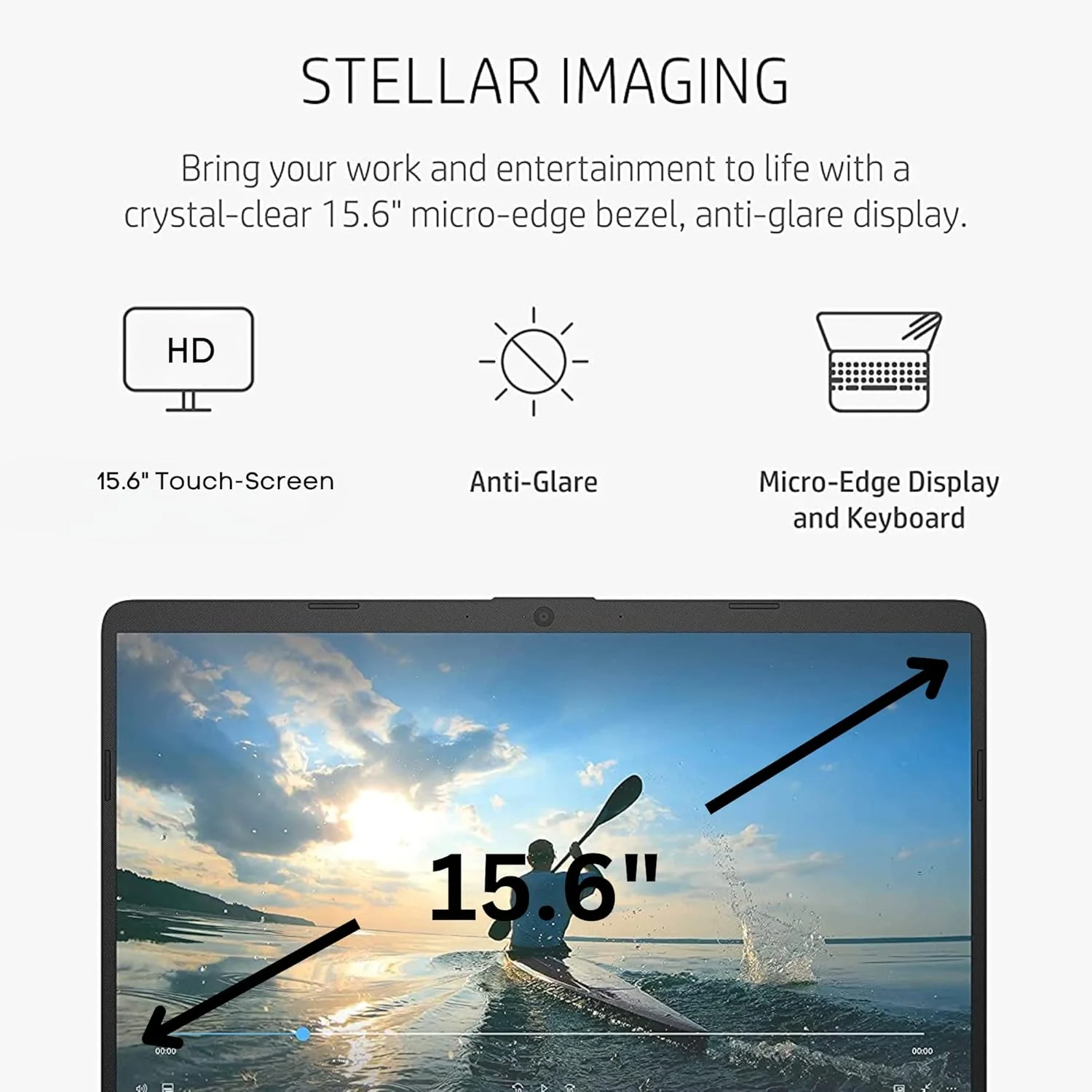 لپ تاپ لمسی ضد تابش نور HP Pavilion 15.6 اینچی HD، رم 16 گیگابایتی، حافظه SSD 1 ترابایتی، پردازنده Intel Core تا 4.1 گیگاهرتز، عمر باتری طولانی تا 11 ساعت، Type-C، HDMI، ویندوز 11 هوم، نقره ای (ارتقا یافته)