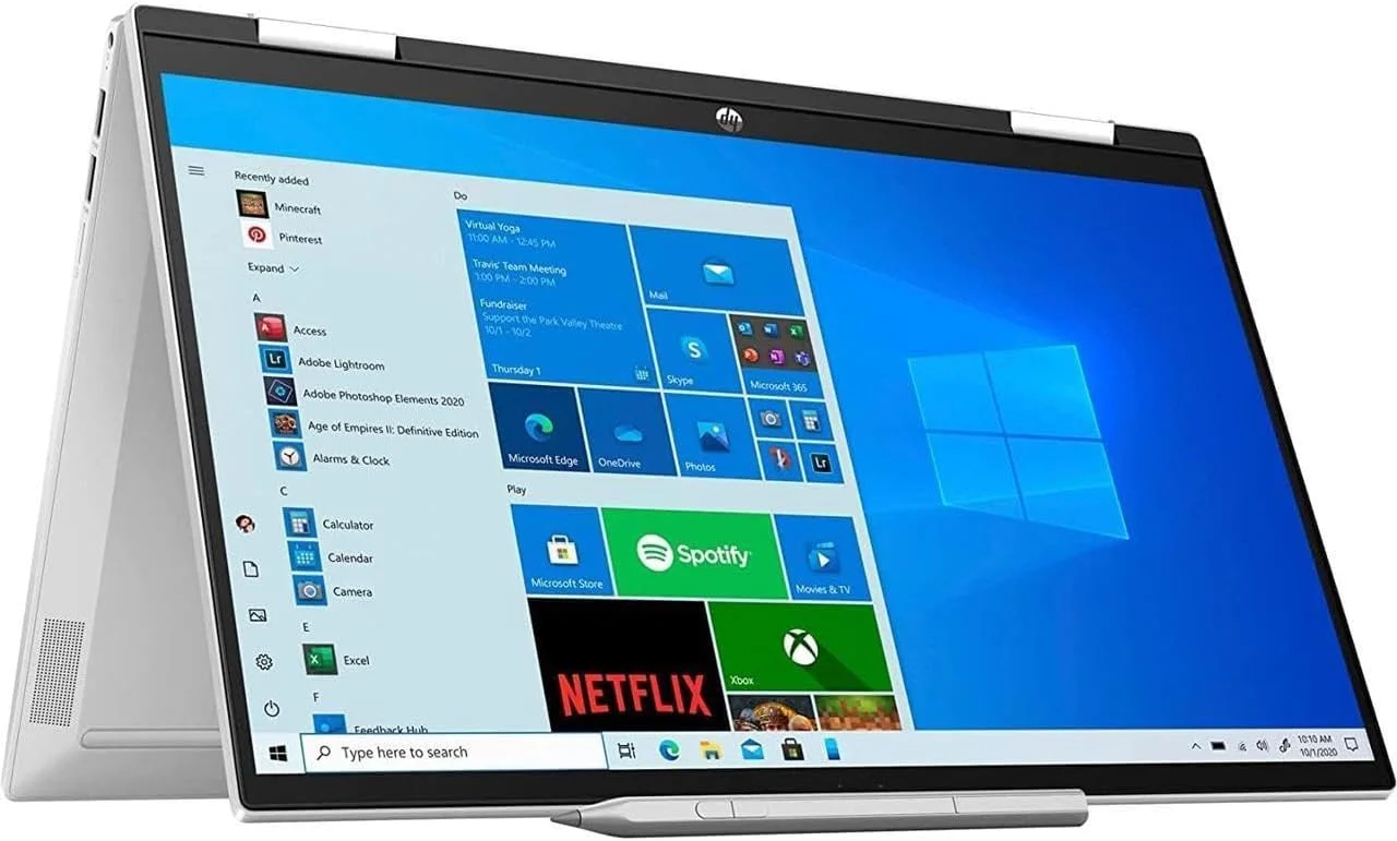 لپ تاپ تبدیل پذیر HP Pavilion x360 با صفحه نمایش لمسی 15.6 اینچی FHD - پردازنده Intel Core i5-1235U - گرافیک Intel Iris Xe - رم 16 گیگابایتی DDR 4 - حافظه SSD NVMe 512 گیگابایتی - حسگر اثر انگشت - نور پس زمینه - ویندوز 11 - نقره ای