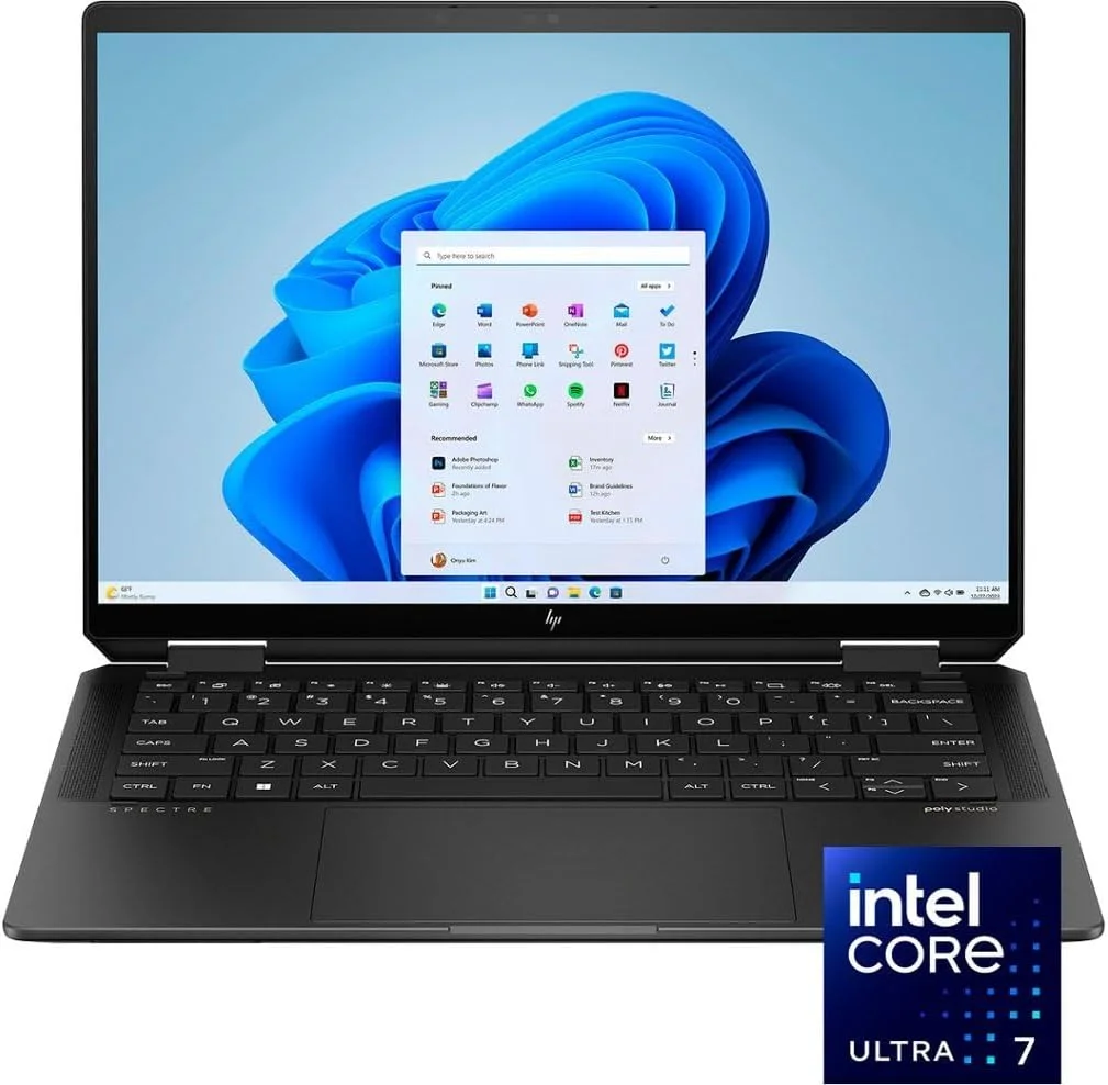 لپ تاپ لمسی 2 در 1 HP Spectre x360 14 اینچ 2880x1800 مدل 2024 جدید | پردازنده Intel Evo Ultra 7 155H 16 هسته ای | گرافیک Intel Arc | کیبورد با نور پس زمینه | حسگر اثر انگشت | Thunderbolt 4 | Wi-Fi 6E | 32 گیگابایت LPDDR5 4 ترابایت SSD | ویندوز 11 هوم