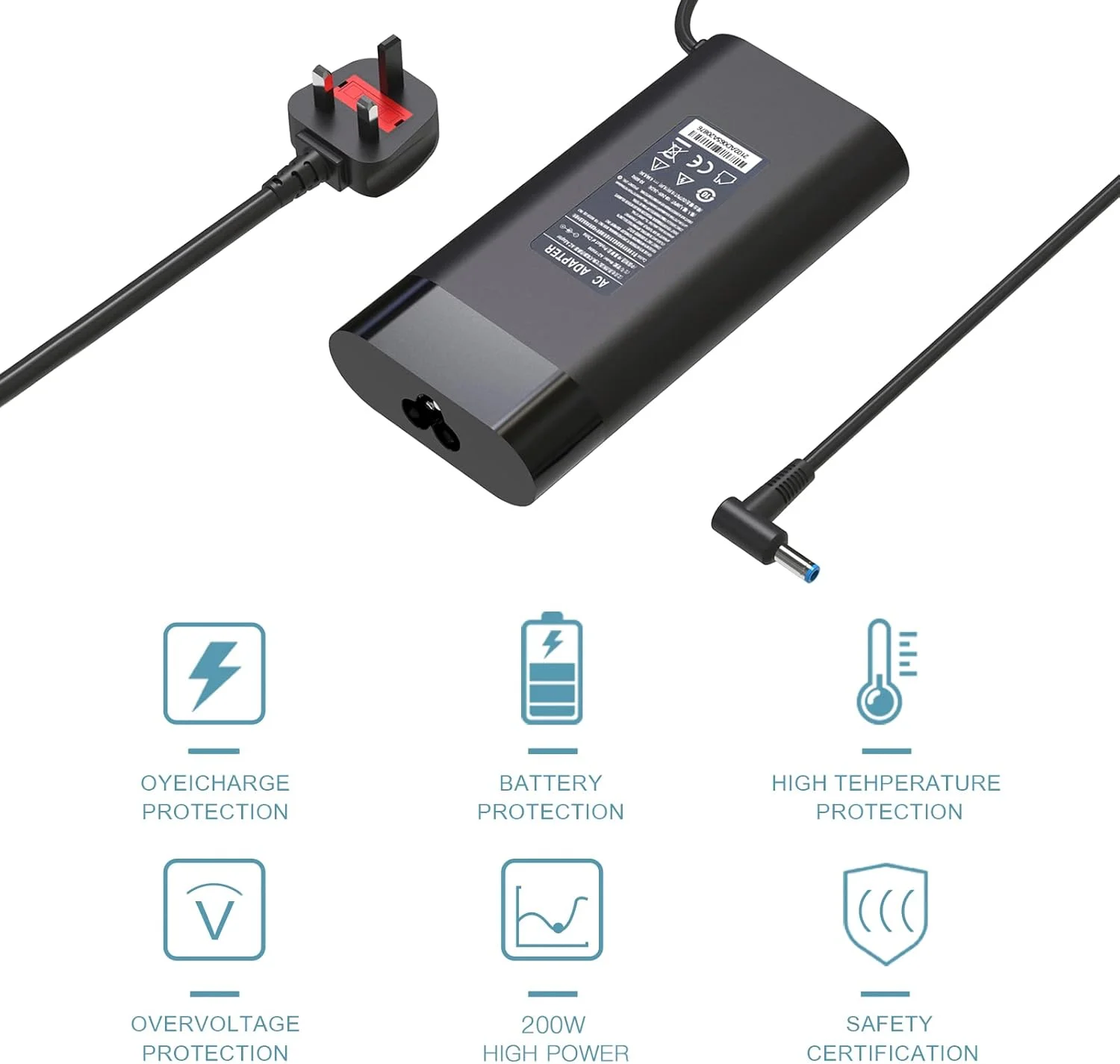 شارژر لپ تاپ 200 وات 19.5 ولت 10.3 آمپر ZoraVson برای Omen 15 17، HP Pavilion Gaming 15 16 17، ZBook Fury Create Studio Power 15 17 G3 G4 G5 G6 G7 G8، TPN-LA21 TPN-DA10 ADP-200HB B آداپتور برق شارژر لپ تاپ 200 وات 19.5 ولت 10.3 آمپر ZoraVson برای Omen 15 17، HP Pavilion Gaming 15 16 17، ZBook Fury Create Studio Power 15 17 G3 G4 G5 G6 G7 G8، TPN-LA21 TPN-DA10 ADP-200HB B آداپتور برق