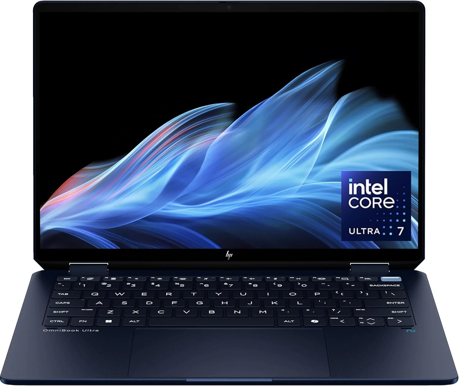 لپ تاپ HP OmniBook Ultra Flip 14-fh0002ne، پردازنده Intel Core Ultra 7-256V، صفحه نمایش لمسی 14 اینچی 3K OLED، رم 16 گیگابایتی LPDRR5، حافظه SSD 1 ترابایتی، گرافیک Intel® Arc™، کیبورد Eng/Ar، ویندوز 11، آبی اتمسفری [B13Y6EA]