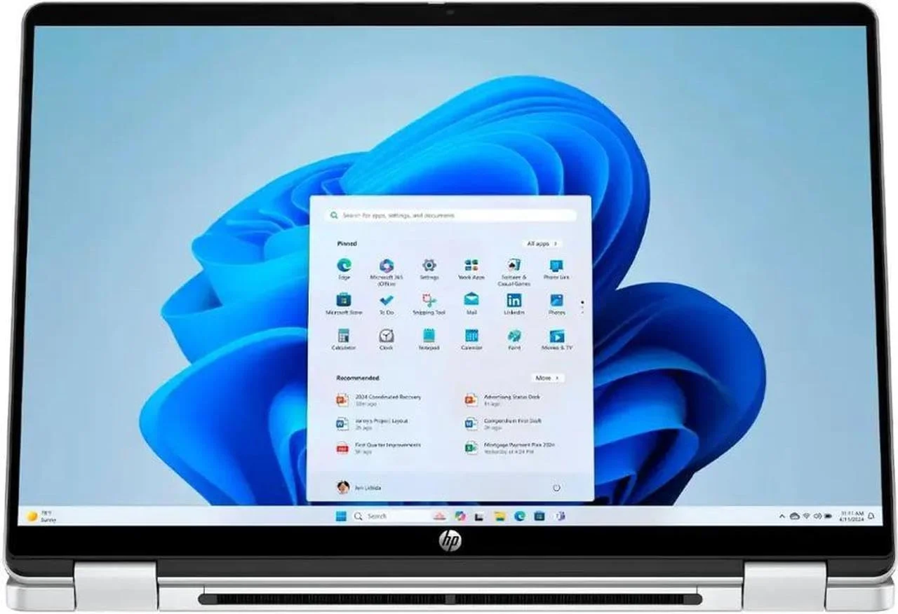 لپ تاپ 2 در 1 لمسی HP OmniBook 5 Flip با صفحه نمایش 14 اینچی FHD+ | پردازنده Intel Core 7 150U | گرافیک Intel | Copilot | نور پس زمینه | نقره ای | 16 گیگابایت رم DDR5 | 512 گیگابایت SSD | ویندوز 11 پرو |
