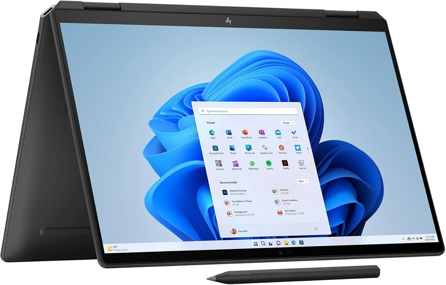 لپ تاپ HP Spectre x360 14-eu0174ng به همراه هاب USB-C و قلم، صفحه نمایش لمسی 14 اینچی 2.8k OLED با نرخ 120 هرتز، پردازنده Intel Ultra 7-155H، رم 32 گیگابایتی، حافظه SSD 1 ترابایتی