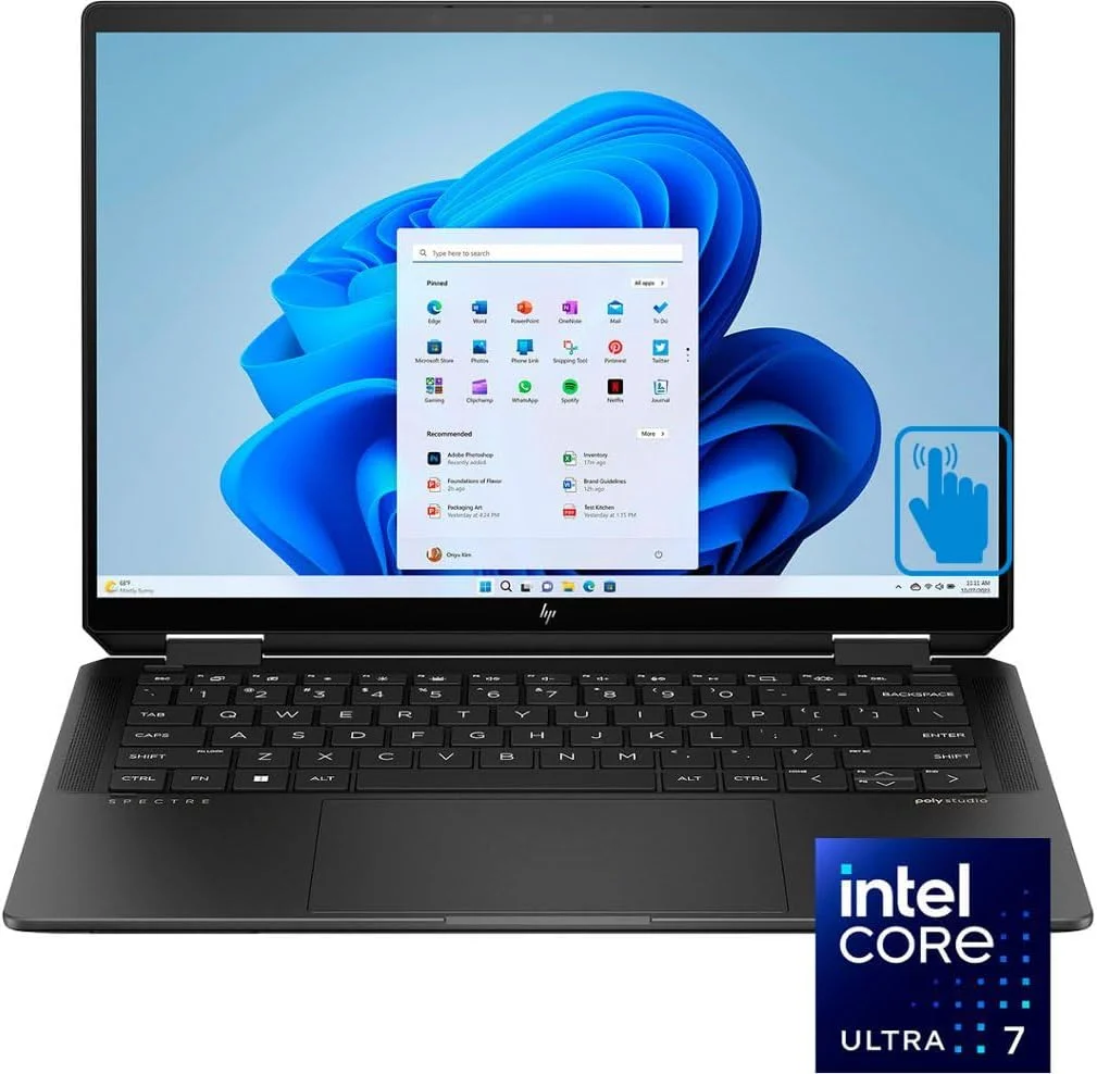 لپ تاپ جدید HP Spectre x360 2-in-1 با صفحه نمایش لمسی 14.0 اینچی OLED 120 هرتز 2.8K (نسل 14 اینتل Ultra 7-155H با 16 هسته، 16 گیگابایت رم، 2 ترابایت SSD، کیبورد با نور پس زمینه، حسگر اثر انگشت، 2 تاندربولت 4، ویندوز 11 پرو) به همراه هاب DKZ با پورت USB لپ تاپ جدید HP Spectre x360 2-in-1 با صفحه نمایش لمسی 14.0 اینچی OLED 120 هرتز 2.8K (نسل 14 اینتل Ultra 7-155H با 16 هسته، 16 گیگابایت رم، 2 ترابایت SSD، کیبورد با نور پس زمینه، حسگر اثر انگشت، 2 تاندربولت 4، ویندوز 11 پرو) به همراه هاب DKZ با پورت USB