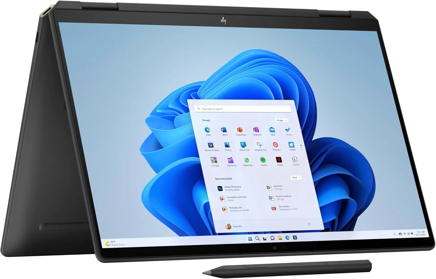 لپ تاپ 2 در 1 HP Spectre x360 مدل 14-eu0009ne، ویندوز 11 هوم، 14 اینچ، صفحه لمسی، پردازنده Intel® Core™ Ultra 7، رم 16 گیگابایت، حافظه SSD 1 ترابایت، 3K، مشکی نیمه شب