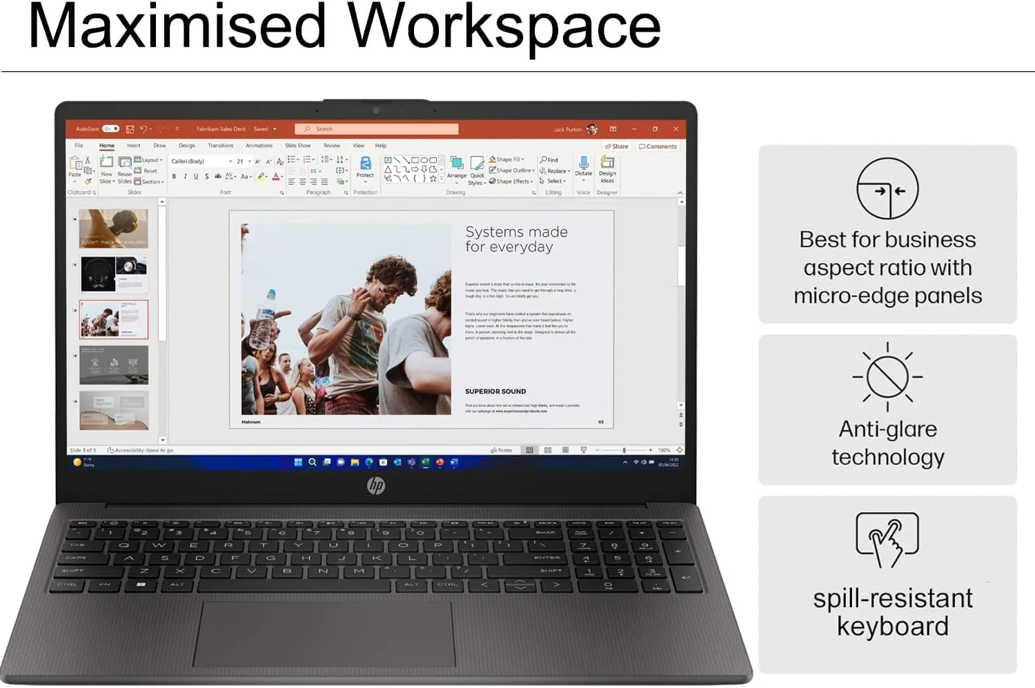 لپ تاپ تجاری HP EliteBook 845 G8 (صفحه نمایش 14 اینچی FHD، پردازنده AMD Ryzen 5 PRO 5650U، رم 16 گیگابایتی، حافظه SSD 512 گیگابایتی، بهتر از i5-1145G7) دارای 3 سال گارانتی، عمر باتری طولانی، نور پس زمینه، حسگر اثر انگشت، Wi-Fi 6E، وب کم، ویندوز 11 پرو، نقره ای