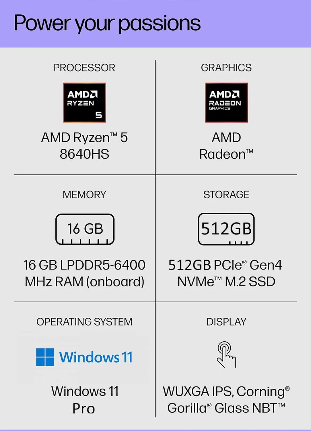 لپ تاپ 2 در 1 HP Envy x360 (صفحه نمایش لمسی 14 اینچی FHD+، AMD Ryzen 5 8640HS (> Intel i7-1255u)، رم 16 گیگابایتی، SSD 512 گیگابایتی)، مناسب تولیدکنندگان محتوا، عکاسان، طراحان، دارای نور پس زمینه، وب کم IR 5 مگاپیکسلی، Copilot، ویندوز 11 پرو، کامپیوتر هوش مصنوعی 2025