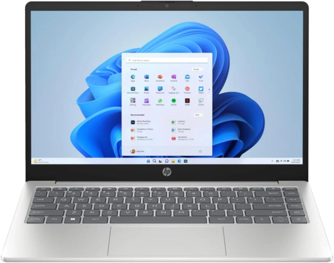 جدیدترین لپ تاپ تجاری HP 14 مدل 2024 با صفحه نمایش 14 اینچی FHD، پردازنده Intel Core i5-1335U | رم 16 گیگابایتی DDR4 | حافظه SSD NVMe 512 گیگابایتی | گرافیک Intel Iris Xe | کیبورد با نور پس زمینه | ویندوز 11 نقره ای طبیعی (ارتقا یافته)