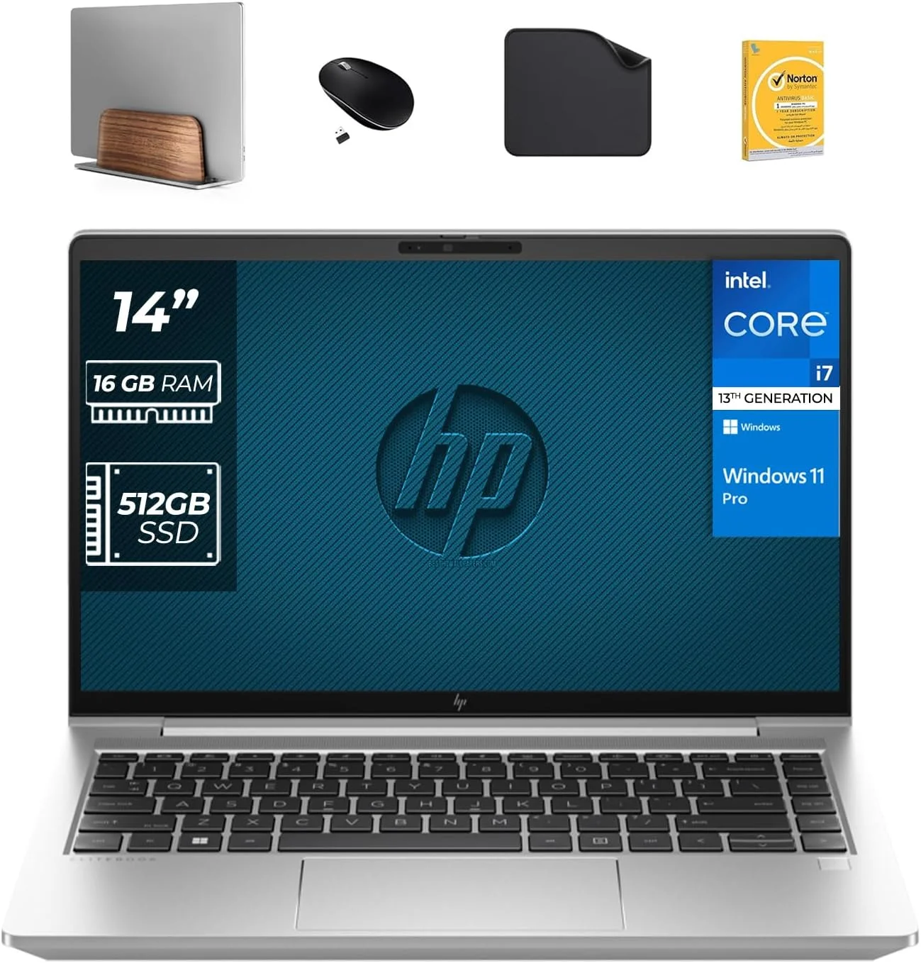 لپ تاپ HP ELITEBOOK 640 G10 نسل سیزدهم Core i7-1335U، صفحه نمایش 14 اینچی، 16 گیگابایت رم، 512 گیگابایت SSD، ویندوز 11 پرو، دوربین 720p FHD (شامل پایه عمودی لپ تاپ + ماوس بی سیم + آنتی ویروس + پد ماوس)