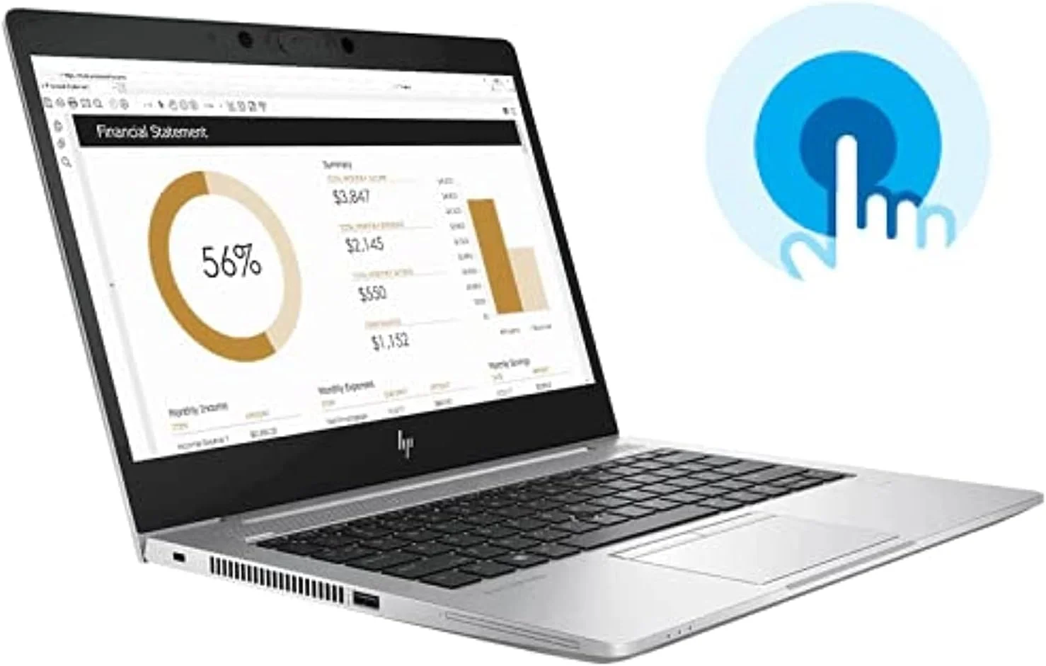 لپ تاپ تجاری HP EliteBook 840 G6، پردازنده Intel Core i5-8365U، رم 16 گیگابایتی DDR4، هارد 256 گیگابایتی SSD، صفحه نمایش لمسی 14 اینچی، ویندوز 10 پرو (بازسازی شده) با 15 روز گارانتی طلایی IT-SIZER