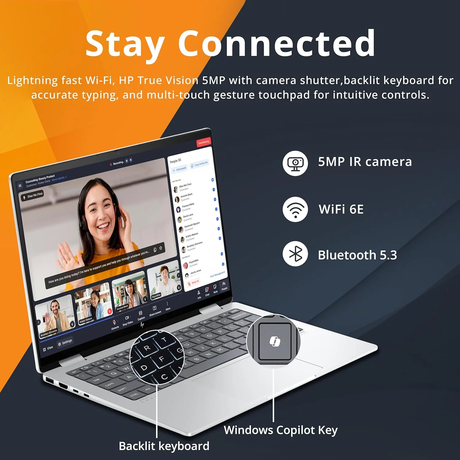 لپ تاپ لمسی 2 در 1 اچ پی Envy x360 با صفحه نمایش 14 اینچی WUXGA، پردازنده AMD Ryzen 5 8640HS، رم 16 گیگابایتی LPDDR5، حافظه 800 گیگابایتی (512 گیگابایت SSD + 288 گیگابایت داک استیشن)، کیبورد با نور پس زمینه، Wi-Fi 6E، ویندوز 11 هوم، نقره ای لپ تاپ لمسی 2 در 1 اچ پی Envy x360 با صفحه نمایش 14 اینچی WUXGA، پردازنده AMD Ryzen 5 8640HS، رم 16 گیگابایتی LPDDR5، حافظه 800 گیگابایتی (512 گیگابایت SSD + 288 گیگابایت داک استیشن)، کیبورد با نور پس زمینه، Wi-Fi 6E، ویندوز 11 هوم، نقره ای