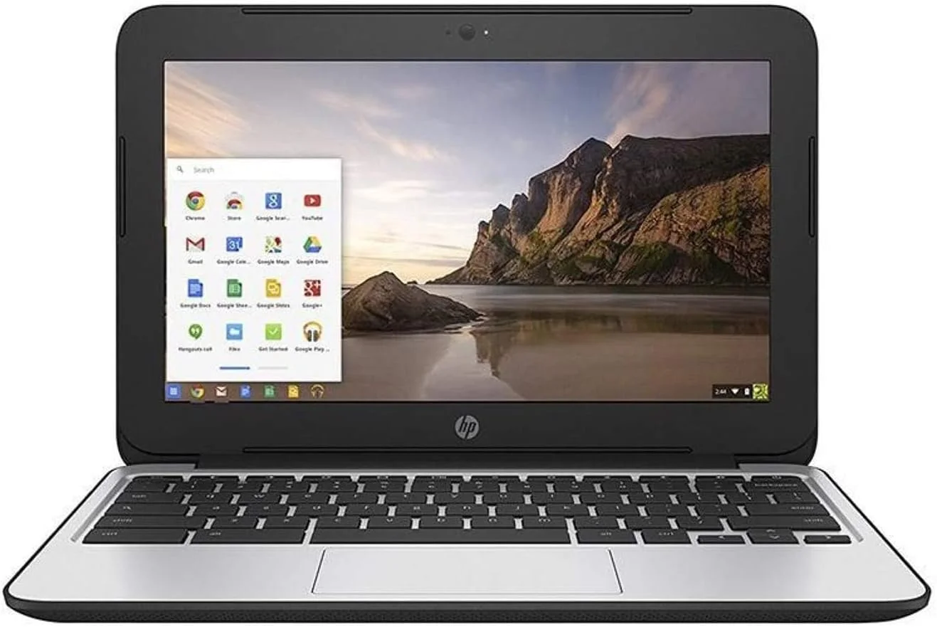 لپ تاپ HP Chromebook 11 G3 (بازسازی شده) با صفحه نمایش 11.6 اینچی، پردازنده Intel Celeron N2840، رم 4 گیگابایتی، حافظه SSD 16 گیگابایتی و سیستم عامل Google Chrome