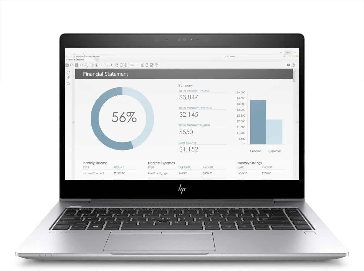 لپ تاپ تجاری HP EliteBook 840 G5 (بازسازی شده)، پردازنده Intel Core i5 نسل هشتم، 16 گیگابایت رم DDR4، هارد 512 گیگابایتی SSD، صفحه نمایش لمسی 14.1 اینچی، ویندوز 10 پرو