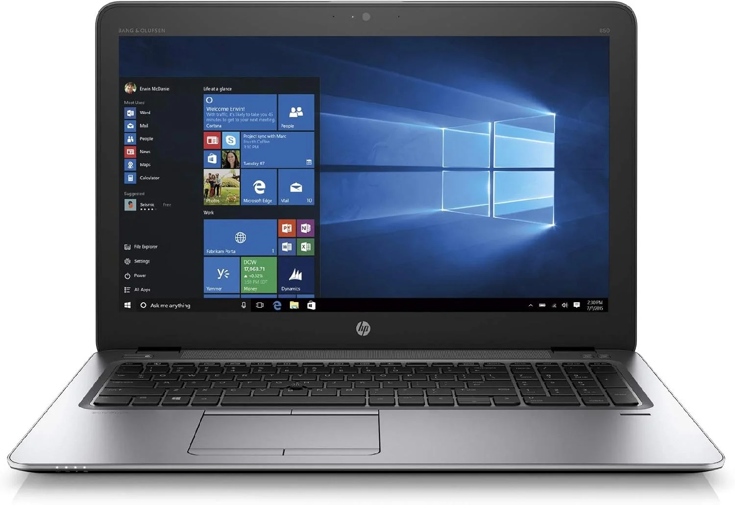 HP (Refurbished) Elitebook 850 G3, 15.6 Inch, Intel Core i5 6200U, 8GB RAM DDR4, 256GB HARD SSD, Windows 10 Pro
