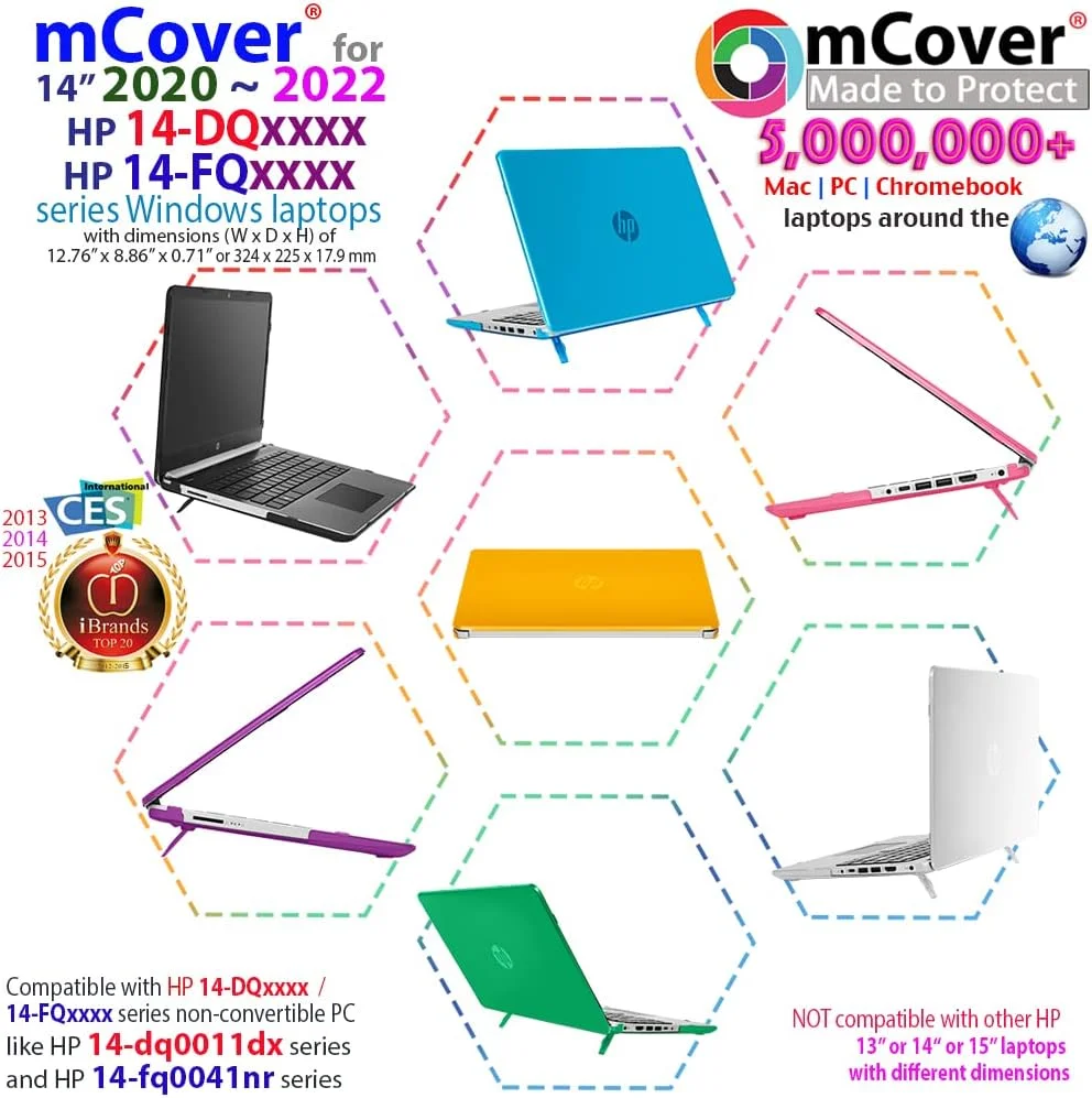 کاور محافظ mCover سازگار با لپ‌تاپ‌های 14 اینچی HP سری 14-DQxxxx / 14-FQxxxx مدل 2020 تا 2022 (فقط سازگار با این مدل‌ها، با سایر مدل‌های HP سازگار نیست) (سری Pavilion 14-DQxxxx، صورتی)