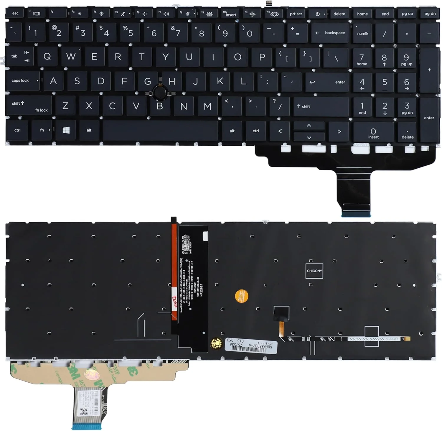 نور پس زمینه کیبورد لپ تاپ جایگزین برای HP Elitebook 850 G7 850 G8 855 G7 855 G8 750 G7 750 G8 755 G7 755 G8، Zbook Firefly 15 G7 G8، ZBOOK Fury 15 G7 G8 HSN-I41C طرح بندی ایالات متحده با نور پس زمینه