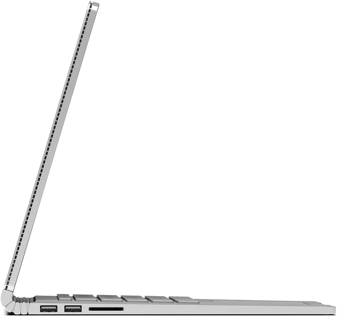 تجدید شده - لپ تاپ مایکروسافت Surface Book Core i5-6300U نسل ششم، 8 گیگابایت رم، 256 گیگابایت SSD، صفحه نمایش لمسی جداشدنی 13.5 اینچی نقره ای