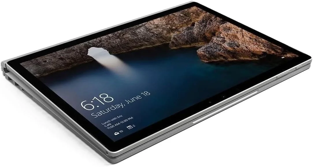 تجدید شده - لپ تاپ مایکروسافت Surface Book Core i5-6300U نسل ششم، 8 گیگابایت رم، 256 گیگابایت SSD، صفحه نمایش لمسی جداشدنی 13.5 اینچی نقره ای