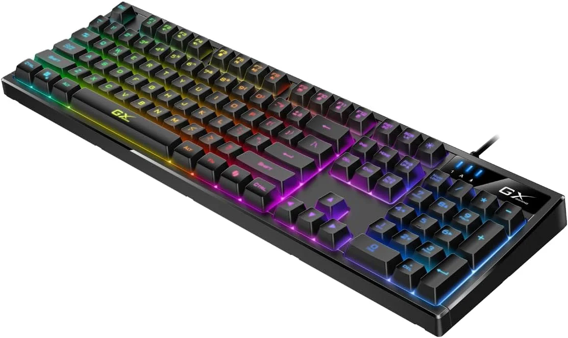 کیبورد گیمینگ Genius Scorpion K7 RGB با نورپردازی، انگلیسی/عربی، USB