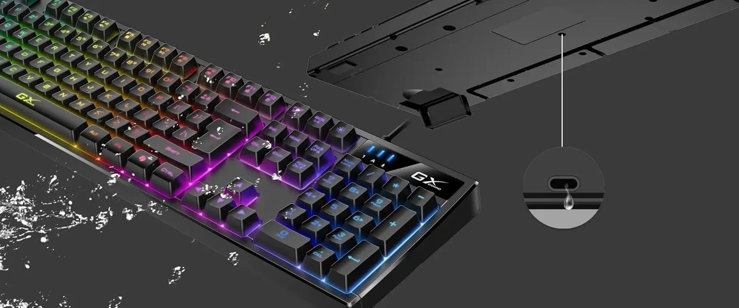 کیبورد گیمینگ Genius Scorpion K7 RGB با نورپردازی، انگلیسی/عربی، USB