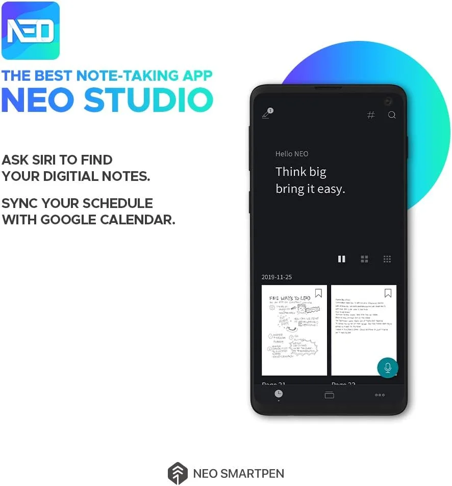 خودکار دیجیتال بی سیم NeoLab SMARTPEN dimo با حافظه داخلی 2 مگابایتی - سازگار با تلفن های هوشمند و تبلت های iOS/Android، برنامه Neo Studio، برنامه Paper Tube و نوت بوک های Neo (صورتی)، (NWP-F30-NC-PK-G)