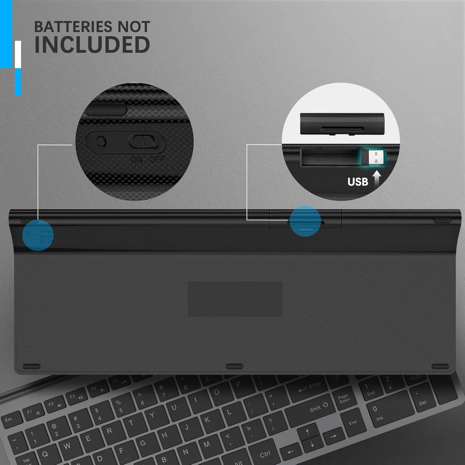 کیبورد بی سیم JOYACCESS J 2.4G باریک و جمع و جور با صفحه کلید عددی برای لپ تاپ، مک ایر، اپل، کامپیوتر، PC