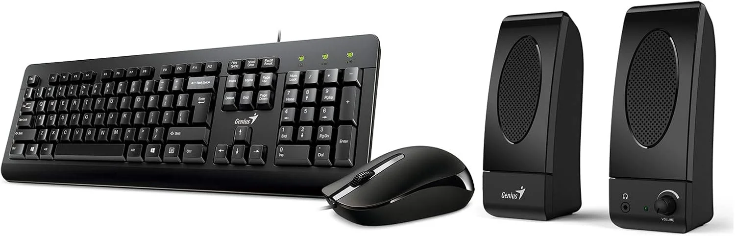 مجموعه Genius شامل ماوس سیمی، کیبورد و اسپیکر صدا - مدل KMH-U130 مشکی