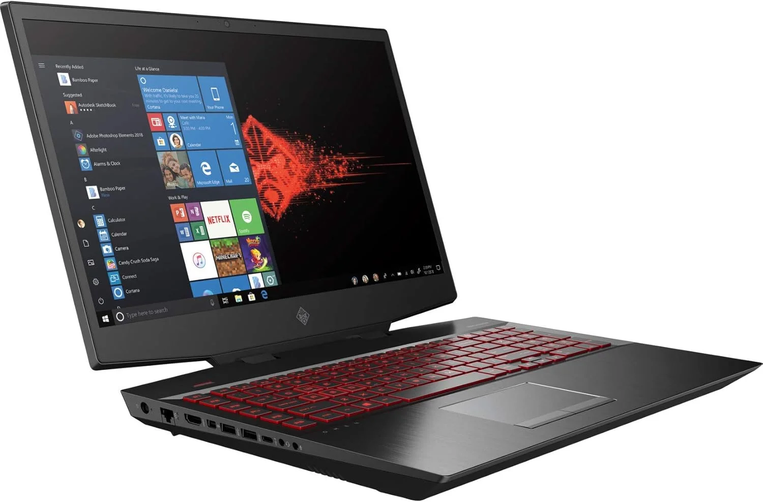 لپ تاپ گیمینگ و سرگرمی HP OMEN 17-cb1080nr (پردازنده Intel i7-10750H شش هسته ای، 16 گیگابایت رم، 512 گیگابایت SSD، کارت گرافیک RTX 2070 Super، صفحه نمایش 17.3 اینچی Full HD (1920x1080)، WiFi، ویندوز 10 هوم) به همراه MS 365 Personal، هاب