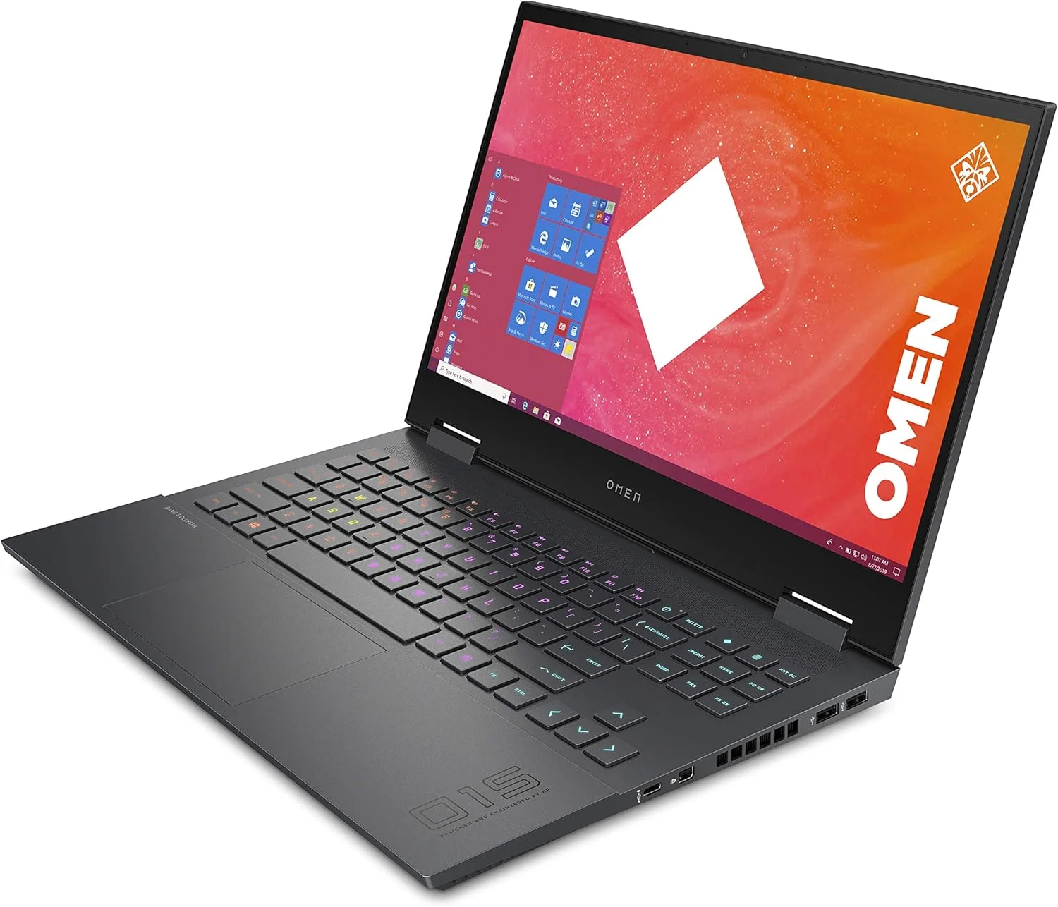 لپ تاپ گیمینگ HP OMEN 15 en1001ne، صفحه نمایش 15.6 اینچی FHD، پردازنده AMD Ryzen 7، رم 16 گیگابایتی، SSD 1 ترابایتی، گرافیک 6 گیگابایتی NVIDIA GeForce RTX 3060، ویندوز 10، صفحه کلید AR EN، نقره ای میکا 38U49EA، مشکی