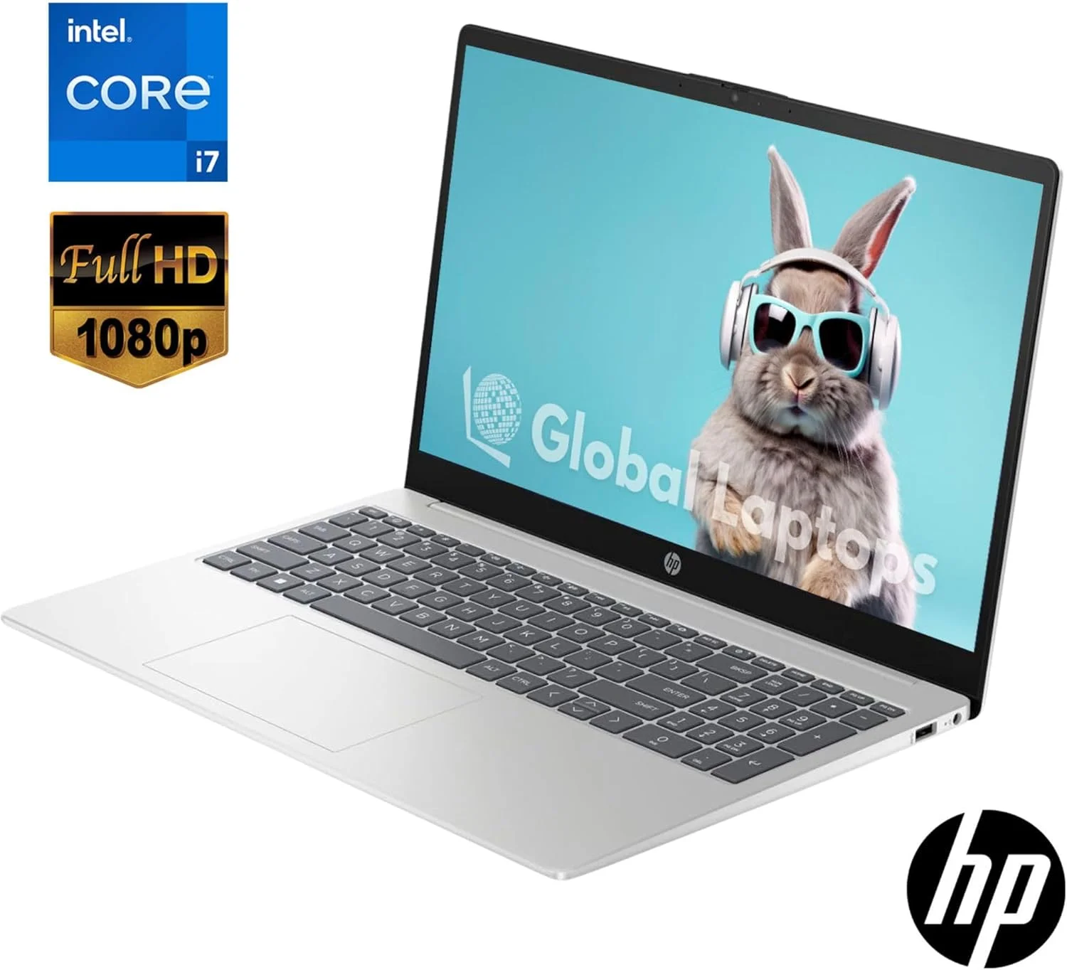 لپ تاپ 15.6 اینچی HP ویندوزی با صفحه نمایش IPS Micro-Edge Full HD ضد تابش نور، پردازنده Intel Core i7-1355U، رم 16 گیگابایتی، حافظه SSD 1 ترابایتی، ویندوز 11 هوم، نقره ای طبیعی، 15-fd0182wm