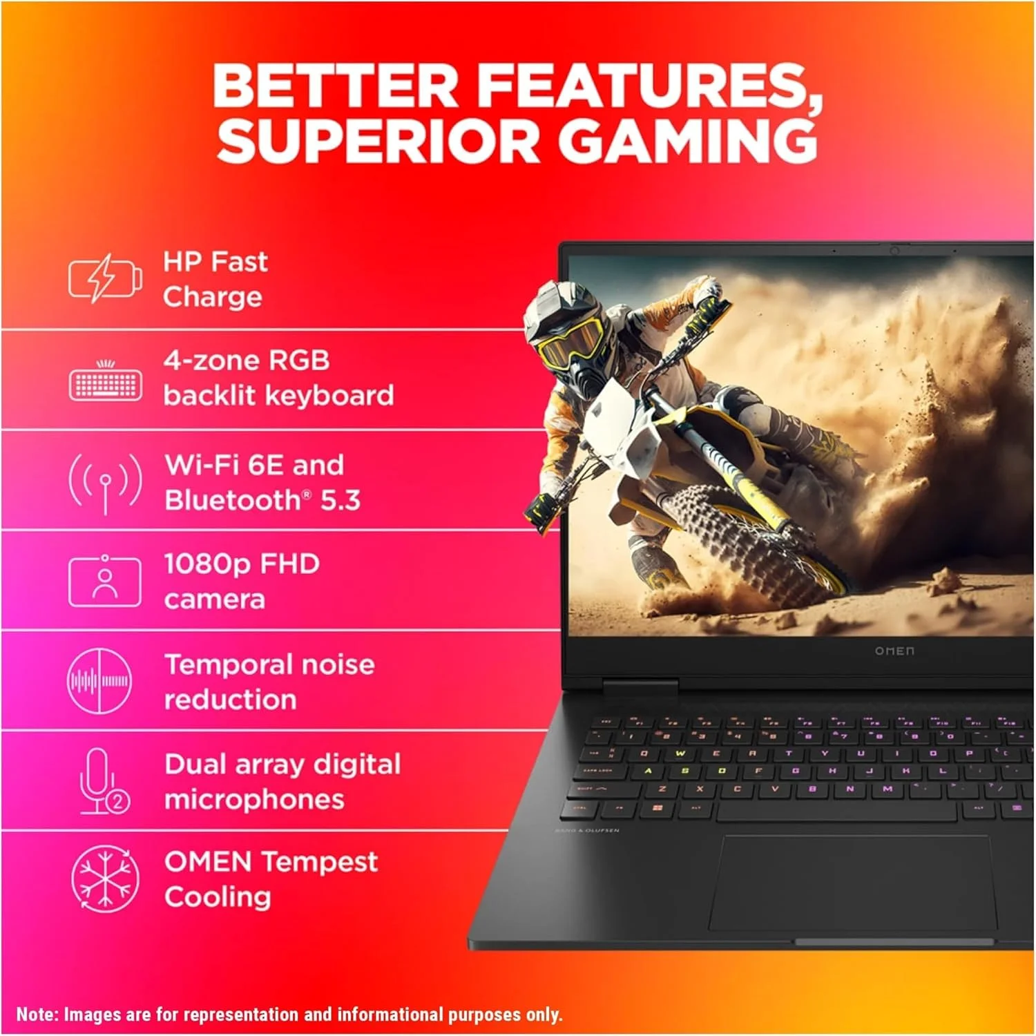 لپ تاپ گیمینگ HP OMEN، پردازنده Intel i7-13620H، رم 64 گیگابایتی DDR5، حافظه SSD PCIe 2 ترابایتی، صفحه نمایش 16.1 اینچی FHD (1920X1080)، کارت گرافیک Nvidia G-Force RTX 4060، ویندوز 11 هوم لپ تاپ گیمینگ HP OMEN، پردازنده Intel i7-13620H، رم 64 گیگابایتی DDR5، حافظه SSD PCIe 2 ترابایتی، صفحه نمایش 16.1 اینچی FHD (1920X1080)، کارت گرافیک Nvidia G-Force RTX 4060، ویندوز 11 هوم