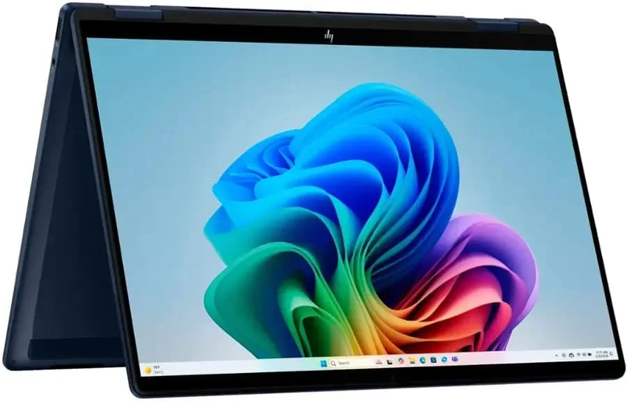 لپ تاپ HP OmniBook X Flip 14 Ai، صفحه نمایش لمسی 14 اینچی 2K IPS، پردازنده Intel Core Ultra 7 256V، رم 16 گیگابایتی LPDDR5x، حافظه SSD 1 ترابایتی، کارت گرافیک Intel Arc 140V 8GB، کامپیوتر هوش مصنوعی نسل بعدی Copilot+، صفحه کلید با نور پس زمینه، ویندوز 11، آبی