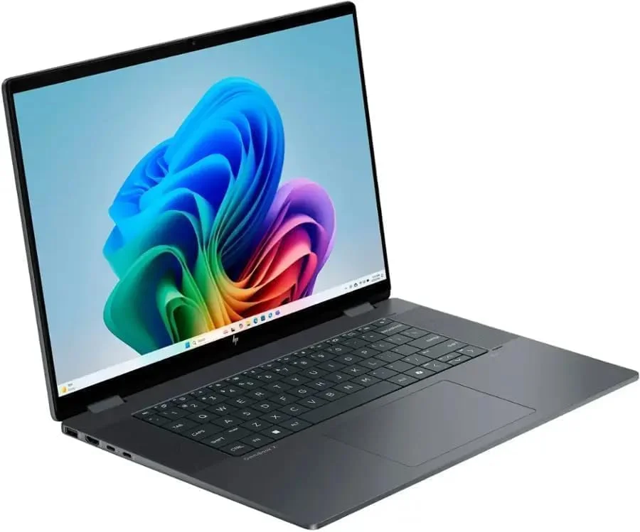 لپ تاپ 2 در 1 HP OmniBook X Flip 2025، صفحه نمایش لمسی 16 اینچی WUXGA IPS ~ Ultra 7 256V 8 هسته ای ~ کارت گرافیک Arc 140V ~ 16 گیگابایت LPDDR5 ~ 1 ترابایت SSD ~ صفحه کلید با نور پس زمینه ~ Thunderbolt 4 ~ Wi-Fi 6E ~ Win11 Home
