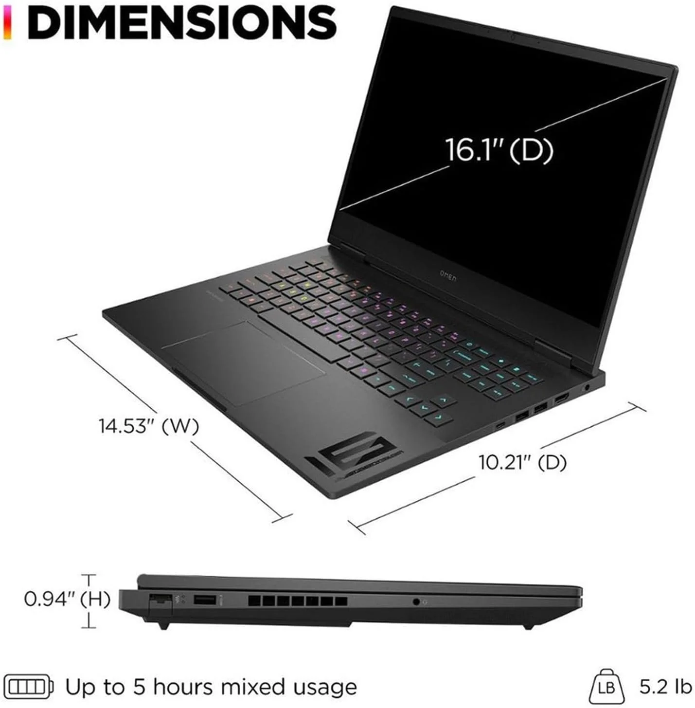 لپ تاپ گیمینگ HP OMEN - صفحه نمایش 16.1 اینچی Full HD با نرخ 165 هرتز - پردازنده Intel® Core™ i7-13620H - حافظه 16 گیگابایتی DDR5 - کارت گرافیک NVIDIA GeForce RTX 4060 - حافظه SSD 1 ترابایتی - رنگ مشکی سایه لپ تاپ گیمینگ HP OMEN - صفحه نمایش 16.1 اینچی Full HD با نرخ 165 هرتز - پردازنده Intel® Core™ i7-13620H - حافظه 16 گیگابایتی DDR5 - کارت گرافیک NVIDIA GeForce RTX 4060 - حافظه SSD 1 ترابایتی - رنگ مشکی سایه