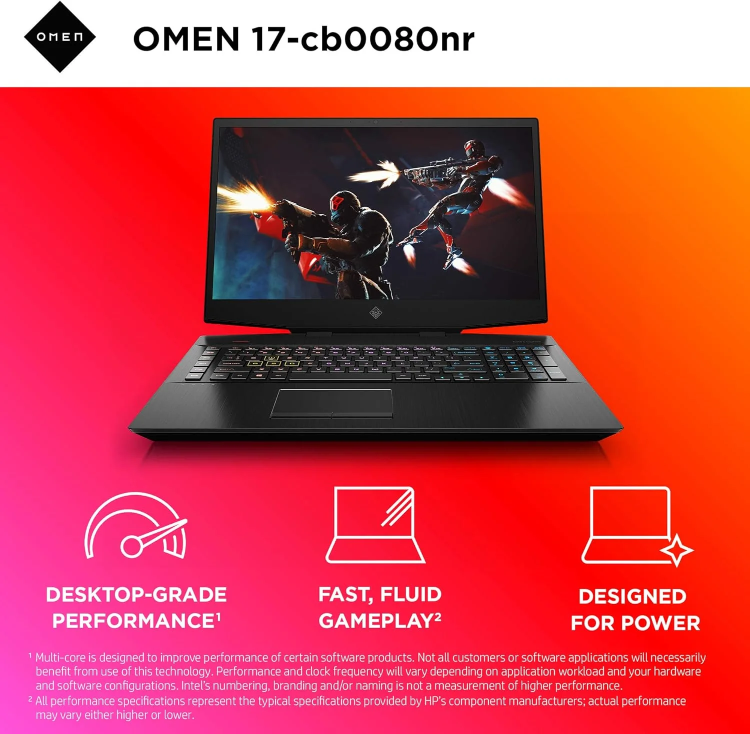 لپ تاپ گیمینگ 17 اینچی OMEN HP 2019، پردازنده Intel i7-9750H، کارت گرافیک NVIDIA GeForce RTX 2070 (8 گیگابایت)، 16 گیگابایت رم، 512 گیگابایت SSD، آماده واقعیت مجازی، ویندوز 10 هوم (17-cb0080nr، Shadow Black)