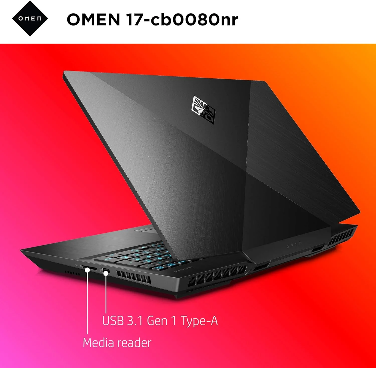 لپ تاپ گیمینگ 17 اینچی OMEN HP 2019، پردازنده Intel i7-9750H، کارت گرافیک NVIDIA GeForce RTX 2070 (8 گیگابایت)، 16 گیگابایت رم، 512 گیگابایت SSD، آماده واقعیت مجازی، ویندوز 10 هوم (17-cb0080nr، Shadow Black)
