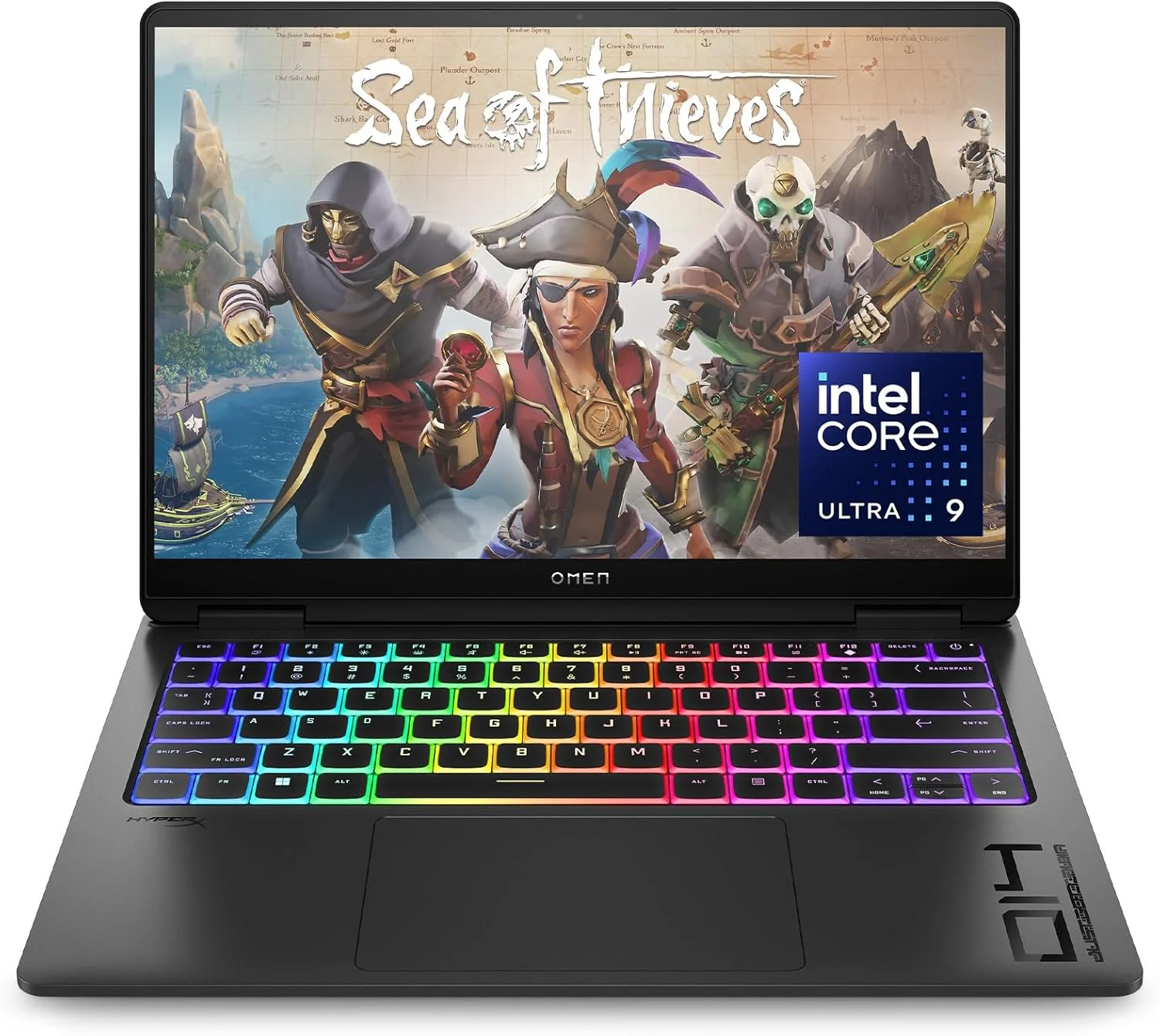 لپ تاپ OMEN Transcend 14-fb0002ne، پردازنده Intel Core Ultra 9-185H، صفحه نمایش 14 اینچی 3K 120Hz OLED، رم 32 گیگابایتی LPDDR5، حافظه SSD 1 ترابایتی، کارت گرافیک 8 گیگابایتی NVIDIA® GeForce RTX™ 4070، صفحه کلید Eng/Ar، ویندوز 11، مشکی سایه [9V8S7EA]