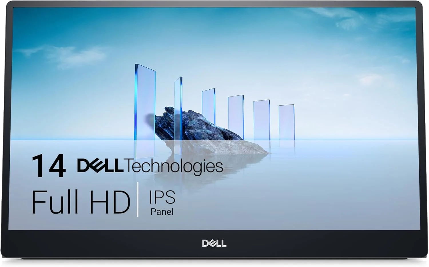 مانیتور قابل حمل 14 اینچی دل مدل P1424H، FHD IPS 1080P، نرخ تازه‌سازی 60 هرتز، زمان پاسخگویی 6 میلی‌ثانیه، 16.7 میلیون رنگ، روشنایی 300 نیت، نور پس‌زمینه LED، اتصال USB-C، مشکی