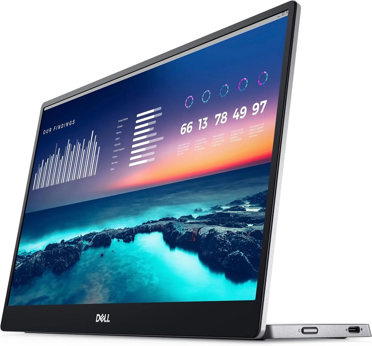 مانیتور قابل حمل 14 اینچی دل مدل C1422H، IPS FullHD با روشنایی 300cd/m² و اتصال USB-C