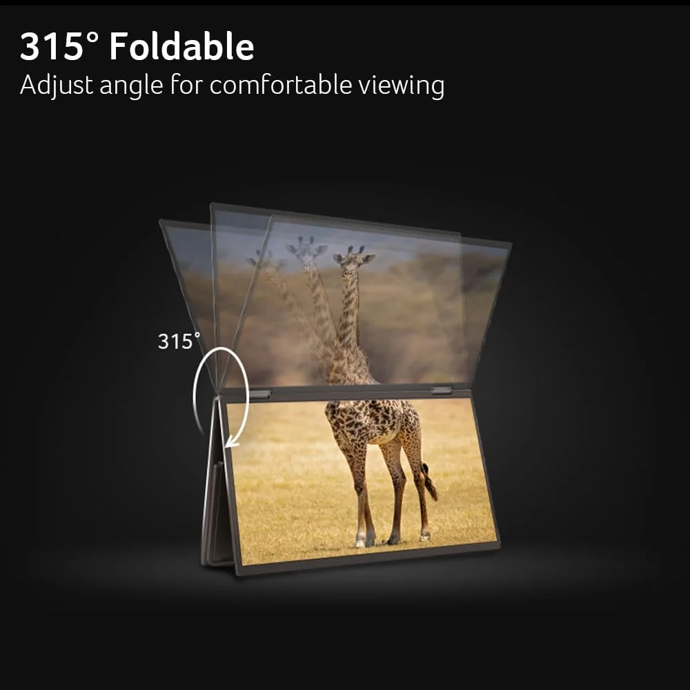 مانیتور پرتابل دوگانه تاشو 18.5 اینچی FHD 1080P ایسر مدل PD193Q | Adaptive-Sync | چرخش خودکار، نمایش عمودی یا افقی | بلندگوهای 2Wx2 | Plug & Play برای کامپیوترها | 2 x USB Type-C & 1 x Mini HDMI