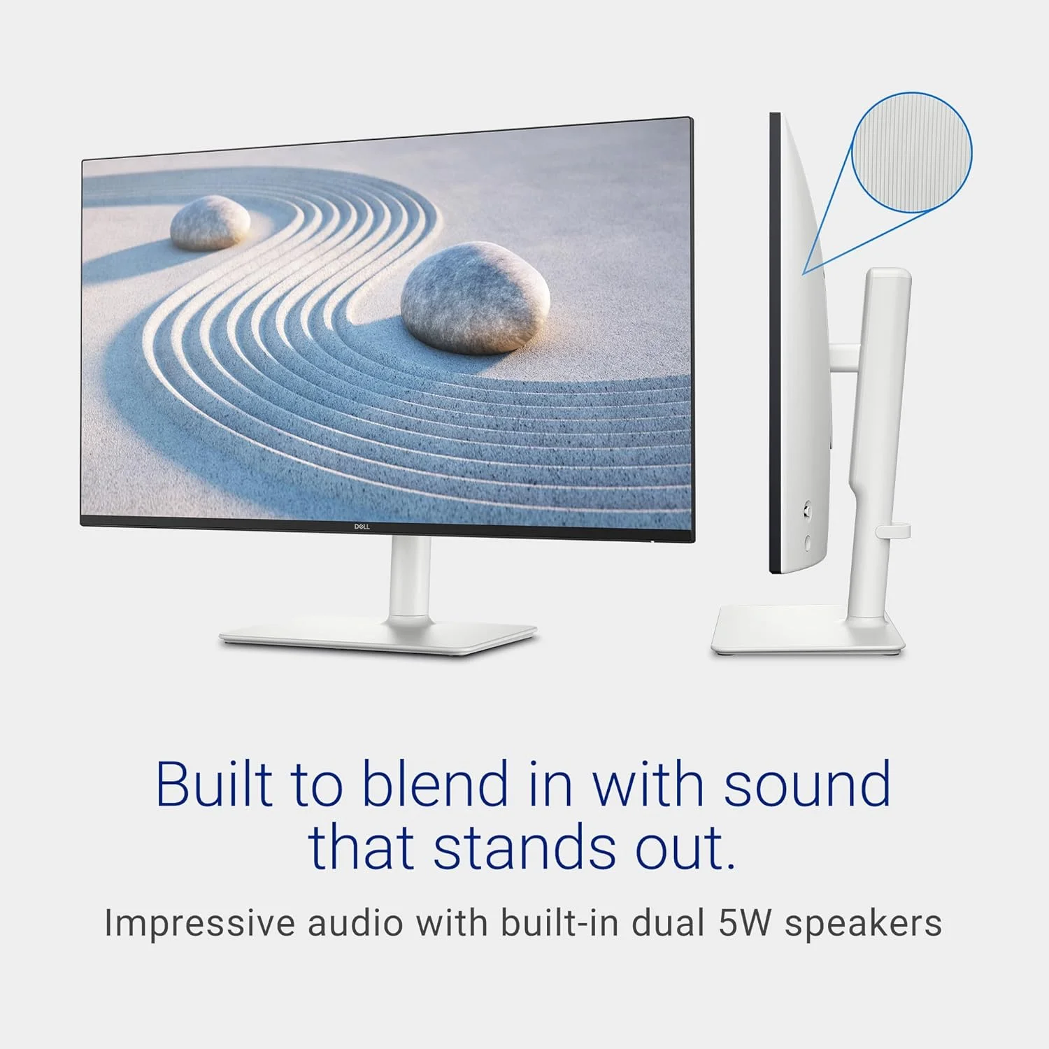 مانیتور دل S2725DS - 27 اینچ، نمایشگر QHD (2560x1440)، نرخ تازه سازی 100 هرتز، نسبت کنتراست 1500:1، دارای گواهی TÜV Rheinland Eye comfort 4 Star، بلندگوی 2x5W یکپارچه، قابلیت تنظیم ارتفاع/شیب/چرخش/محور - رنگ سفید خاکستری