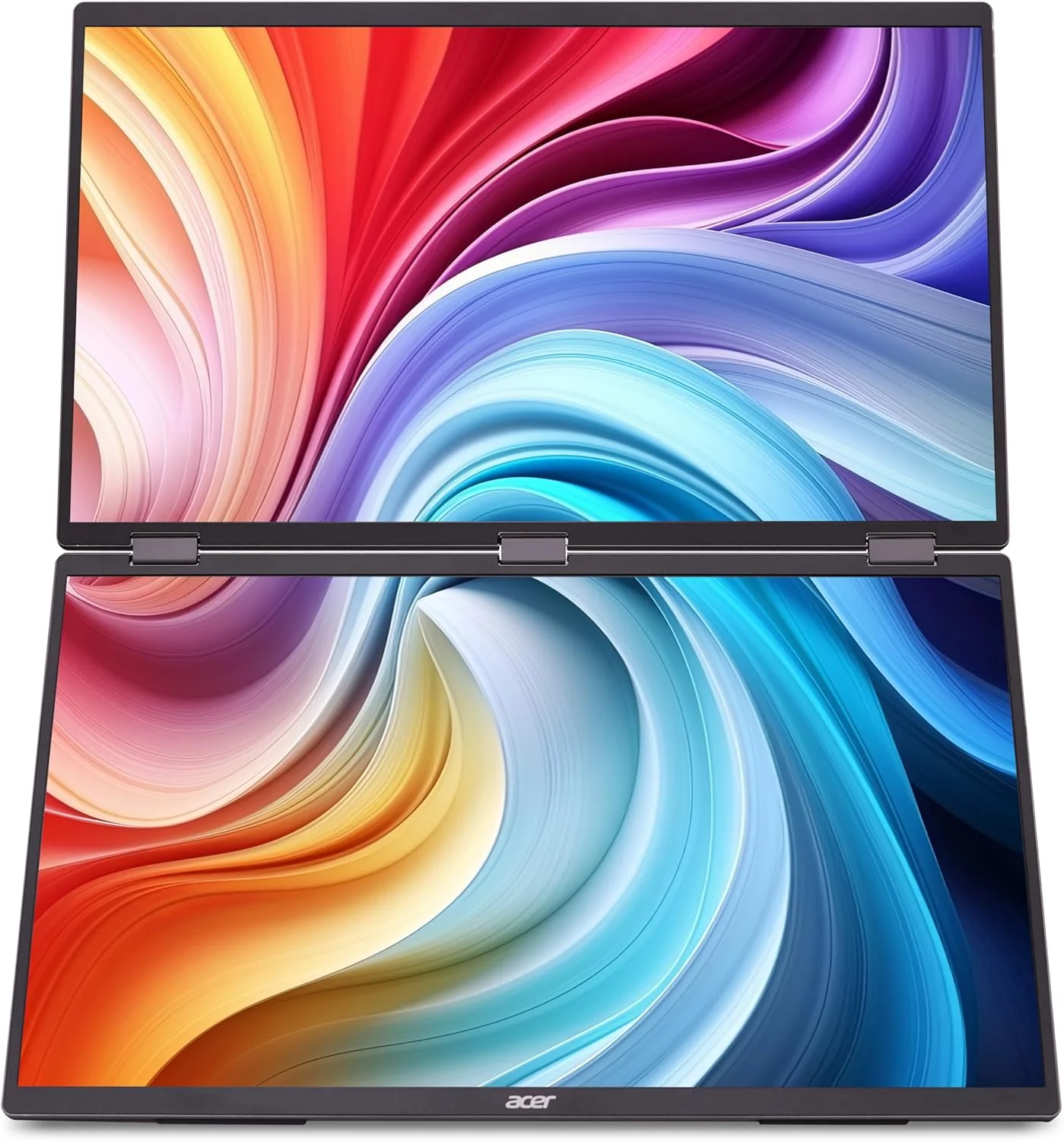 مانیتور پرتابل دوگانه تاشو 18.5 اینچی FHD 1080P ایسر مدل PD193Q | Adaptive-Sync | چرخش خودکار، نمایش عمودی یا افقی | بلندگوهای 2Wx2 | Plug & Play برای کامپیوترها | 2 x USB Type-C & 1 x Mini HDMI