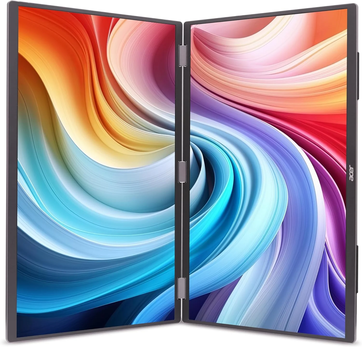 مانیتور پرتابل دوگانه تاشو 18.5 اینچی FHD 1080P ایسر مدل PD193Q | Adaptive-Sync | چرخش خودکار، نمایش عمودی یا افقی | بلندگوهای 2Wx2 | Plug & Play برای کامپیوترها | 2 x USB Type-C & 1 x Mini HDMI